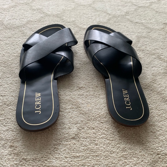 J Crew 7 Crossover Sandals leather Cyprus black - Picture 3 of 11